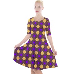 Mezzana Quarter Sleeve A-line Dress by deformigo