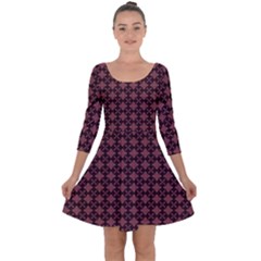 Chocolour Quarter Sleeve Skater Dress by deformigo