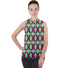 Nuria Mock Neck Chiffon Sleeveless Top by deformigo