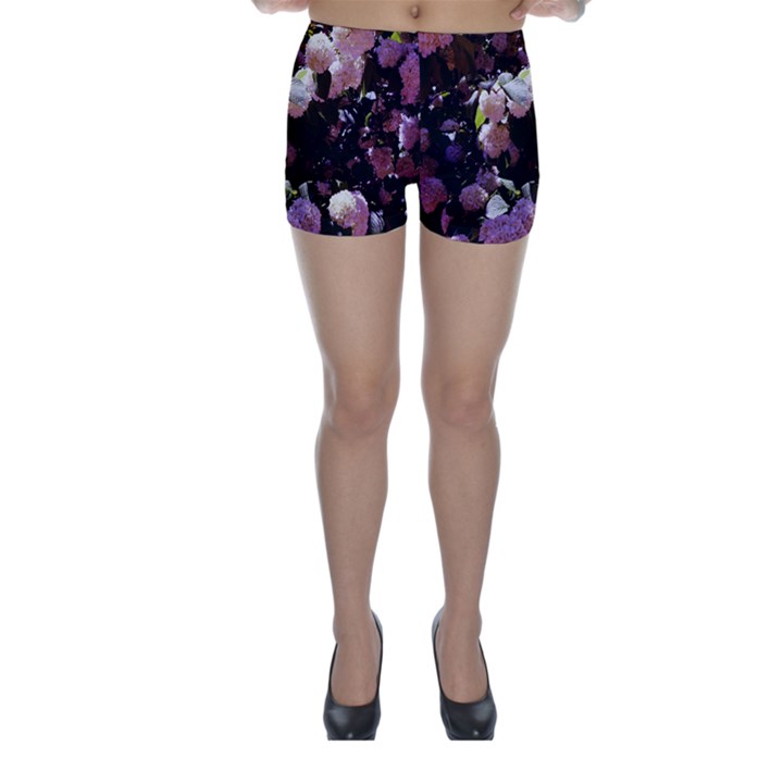 Purple Snowballs Skinny Shorts