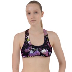 Purple Snowballs Criss Cross Racerback Sports Bra by okhismakingart