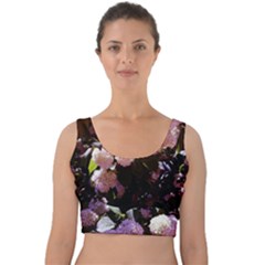 Purple Snowballs Velvet Crop Top by okhismakingart