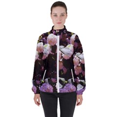 Purple Snowballs Women s High Neck Windbreaker by okhismakingart