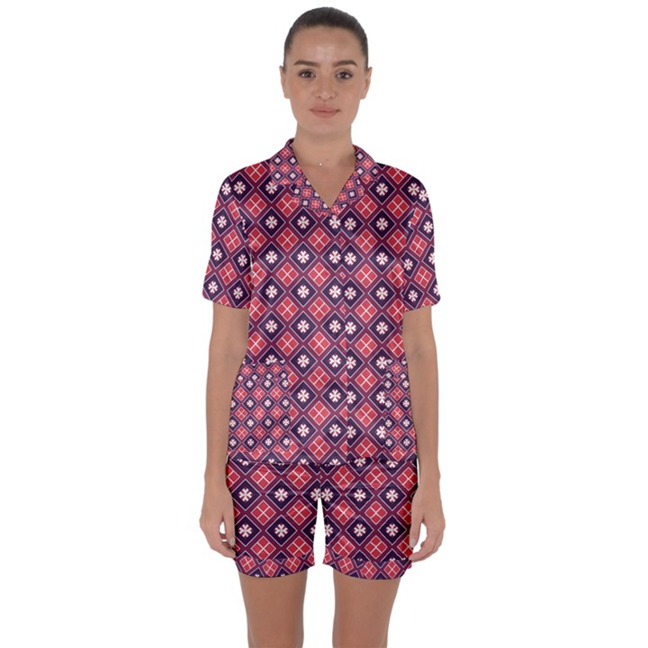 Alotia Satin Short Sleeve Pyjamas Set