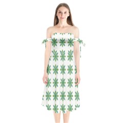 Reign Of Nature Shoulder Tie Bardot Midi Dress