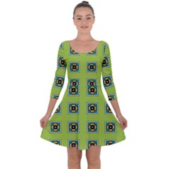 Lemona Quarter Sleeve Skater Dress by deformigo