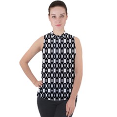 Mindoro Mock Neck Chiffon Sleeveless Top by deformigo