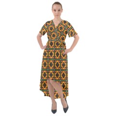 Banyan Front Wrap High Low Dress by deformigo