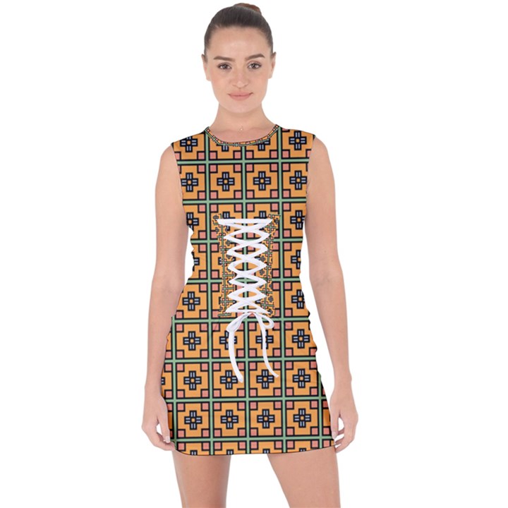 Banyan Lace Up Front Bodycon Dress