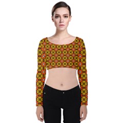 Petra Velvet Long Sleeve Crop Top