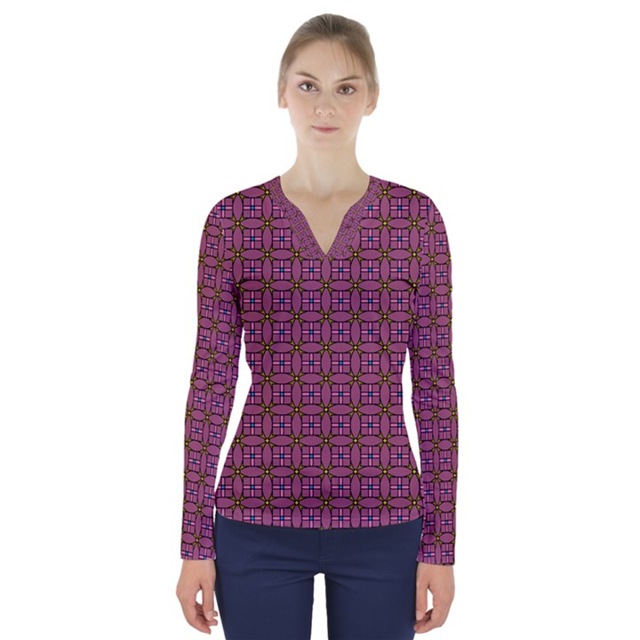 Wisteria V-Neck Long Sleeve Top