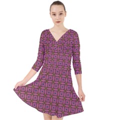 Wisteria Quarter Sleeve Front Wrap Dress by deformigo