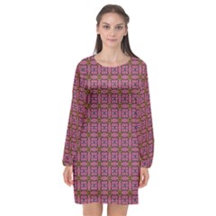 Wisteria Long Sleeve Chiffon Shift Dress  by deformigo