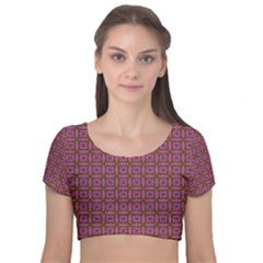 Wisteria Velvet Short Sleeve Crop Top  by deformigo