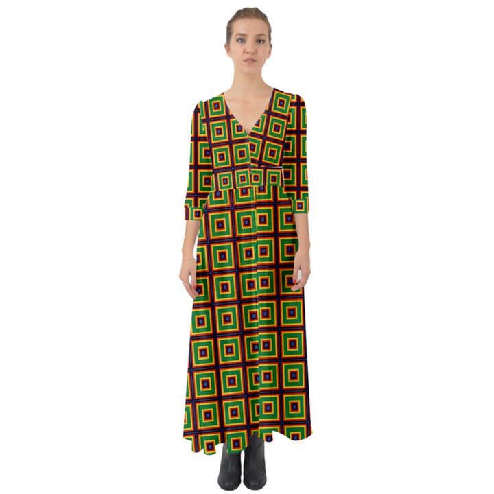 Satafi Button Up Boho Maxi Dress