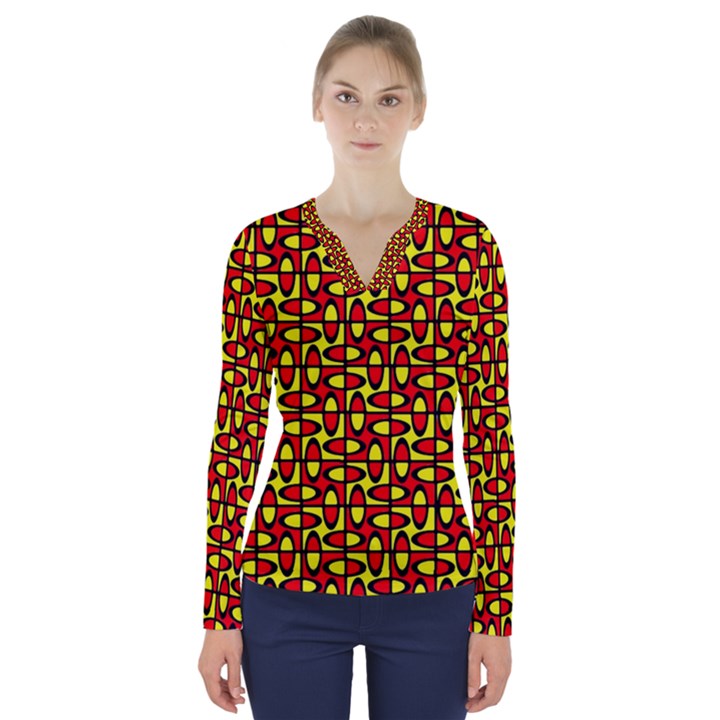 RBY-C-3-4 V-Neck Long Sleeve Top