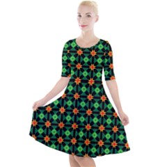 Imogene Quarter Sleeve A-line Dress by deformigo