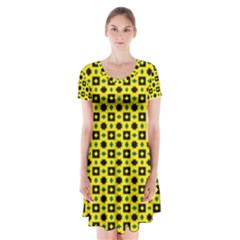 Stonecrops Short Sleeve V-neck Flare Dress by deformigo