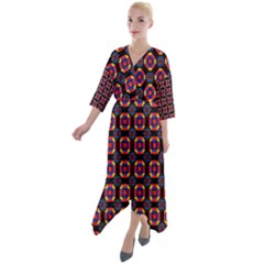 Irrigon Quarter Sleeve Wrap Front Maxi Dress