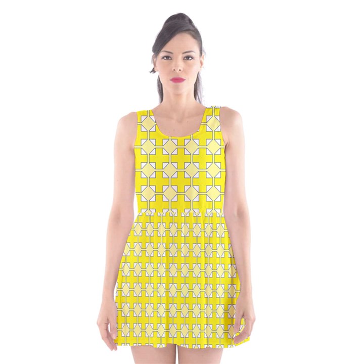 Goldenrod Scoop Neck Skater Dress