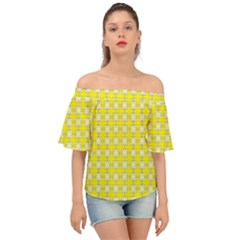 Goldenrod Off Shoulder Short Sleeve Top by deformigo