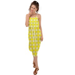 Goldenrod Waist Tie Cover Up Chiffon Dress