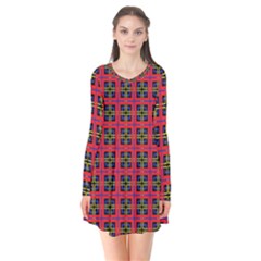 Wolfville Long Sleeve V-neck Flare Dress by deformigo