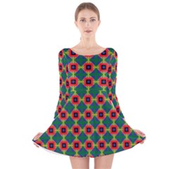 Sharuna Long Sleeve Velvet Skater Dress