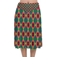 Sharuna Velvet Flared Midi Skirt