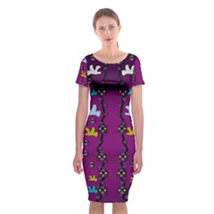 Birds In Freedom And Peace Classic Short Sleeve Midi Dress by pepitasart