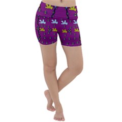 Birds In Freedom And Peace Lightweight Velour Yoga Shorts