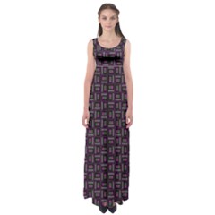 Purple And Green Tiled Design Empire Waist Maxi Dress by FocusDesignsprintedclothing