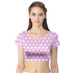 Kawaii Cannabis  Short Sleeve Crop Top