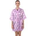 Kawaii Cannabis  Half Sleeve Satin Kimono  View1