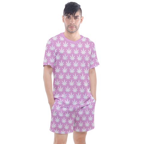 Kawaii Cannabis  Men s Mesh Tee And Shorts Set by thethiiird