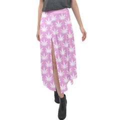 Kawaii Cannabis  Velour Split Maxi Skirt