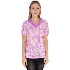 Pink Hentai  Women s V-neck Scrub Top