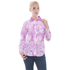 Pink Hentai  Women s Long Sleeve Pocket Shirt