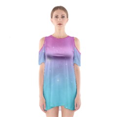 Pastel Goth Galaxy  Shoulder Cutout One Piece Dress by thethiiird