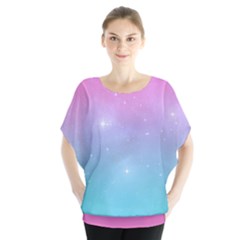 Pastel Goth Galaxy  Batwing Chiffon Blouse