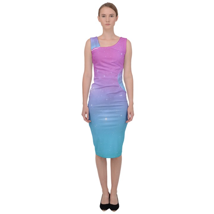 Pastel Goth Galaxy  Sleeveless Pencil Dress