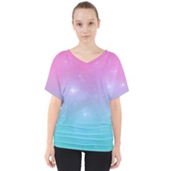 Pastel Goth Galaxy  V-neck Dolman Drape Top by thethiiird