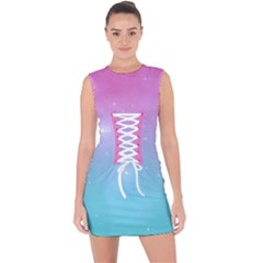 Pastel Goth Galaxy  Lace Up Front Bodycon Dress by thethiiird