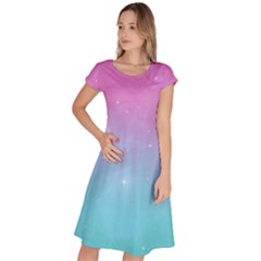 Pastel Goth Galaxy  Classic Short Sleeve Dress