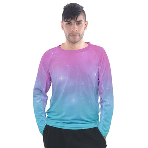 Pastel Goth Galaxy  Men s Long Sleeve Raglan Tee by thethiiird