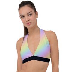 Pastel Goth Rainbow  Halter Plunge Bikini Top by thethiiird