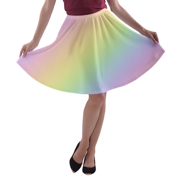 Pastel Goth Rainbow  A-line Skater Skirt