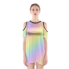 Pastel Goth Rainbow  Shoulder Cutout One Piece Dress by thethiiird