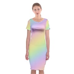 Pastel Goth Rainbow  Classic Short Sleeve Midi Dress by thethiiird