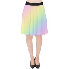 Pastel Goth Rainbow  Velvet High Waist Skirt by thethiiird